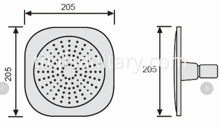 Size Of Square Plastic Cheap Shower Spray Overhead